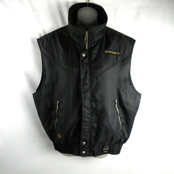 Vintage Men’s Black Descente Zipper Ski Snowboard Vest L - Picture 1 of 10